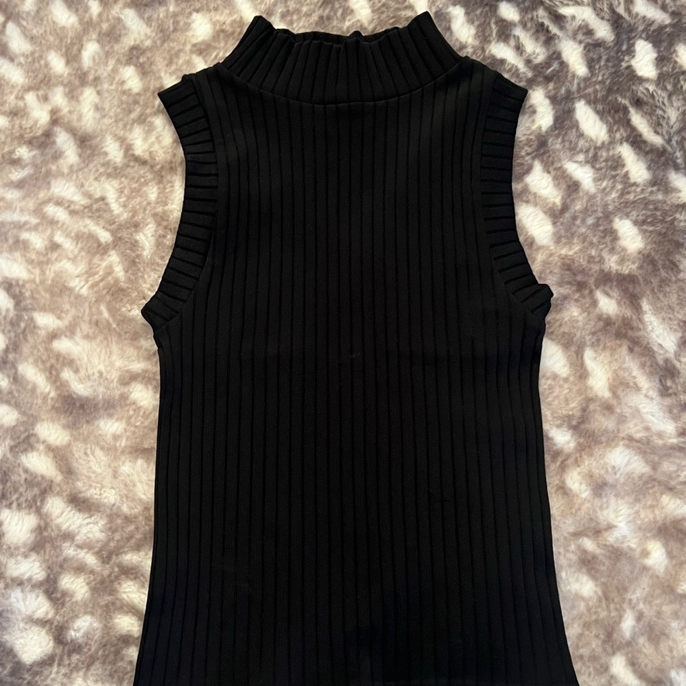 Dressed in LALA Ribbed Mock Neck Tank